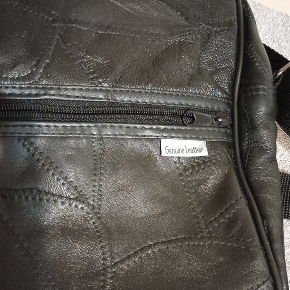 Elegant Black Genuine Leather Laptop Bag Business Office Professional Student - Picture 2 of 8